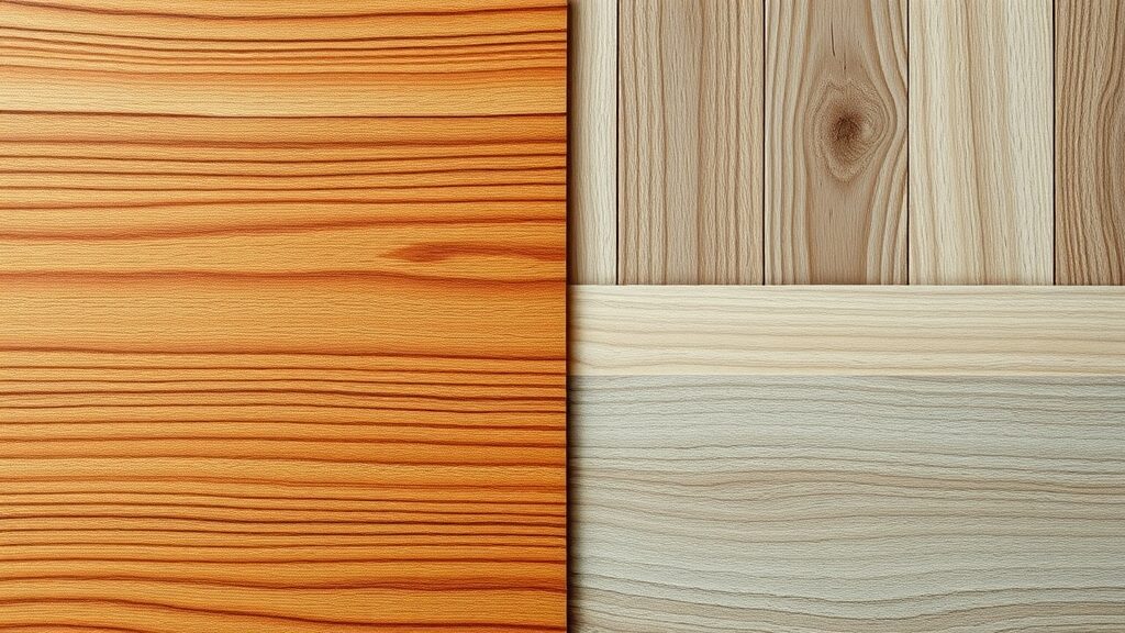 Cross-section showing hardwood floor and laminate floor side by side, hardwood vs laminate flooring, visible textures