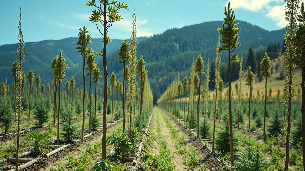 Sustainable logging and forest image, eco-friendly certified wood flooring, sustainable hardwood flooring